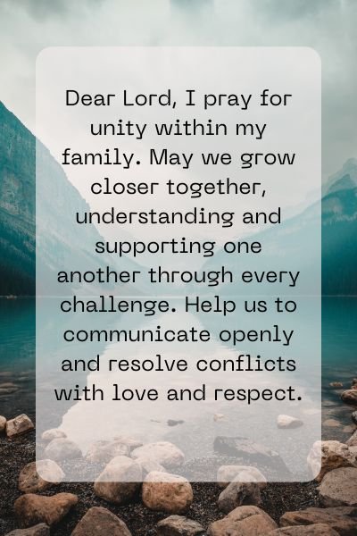 A Prayer for Unity in the Family