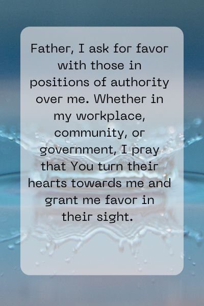 A Prayer for Favor with Authorities